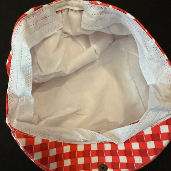 Red & White Checkered Newsboy Hat 7366 - Picture 4 of 4